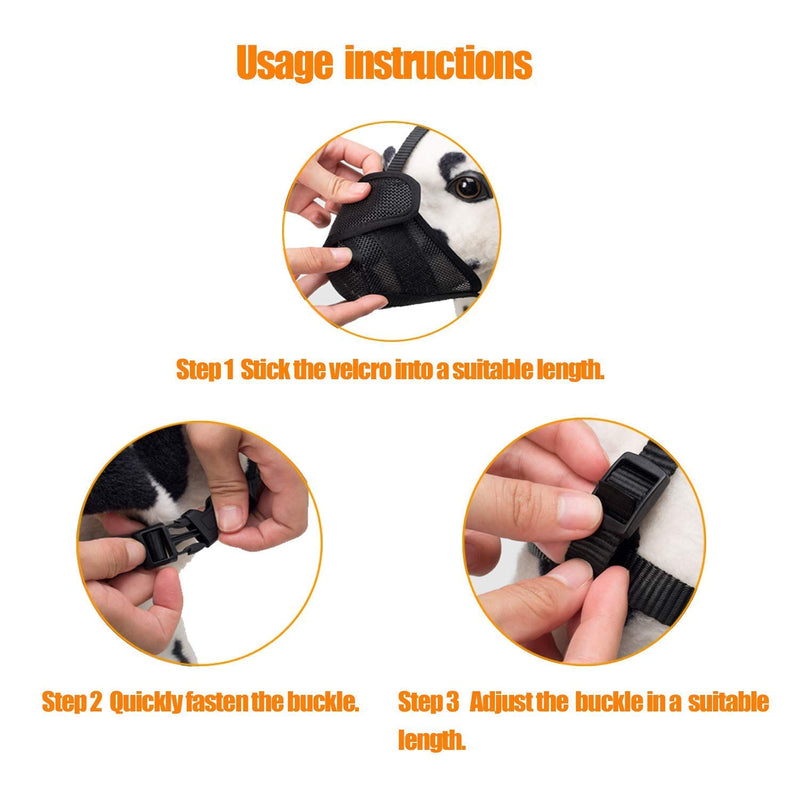 Dog Muzzle Mesh Mask with Velcro for Small, Medium and Large Dogs, Anti Biting, Barking and Chewing, Ajustable and Breathable Basic-Black - PawsPlanet Australia