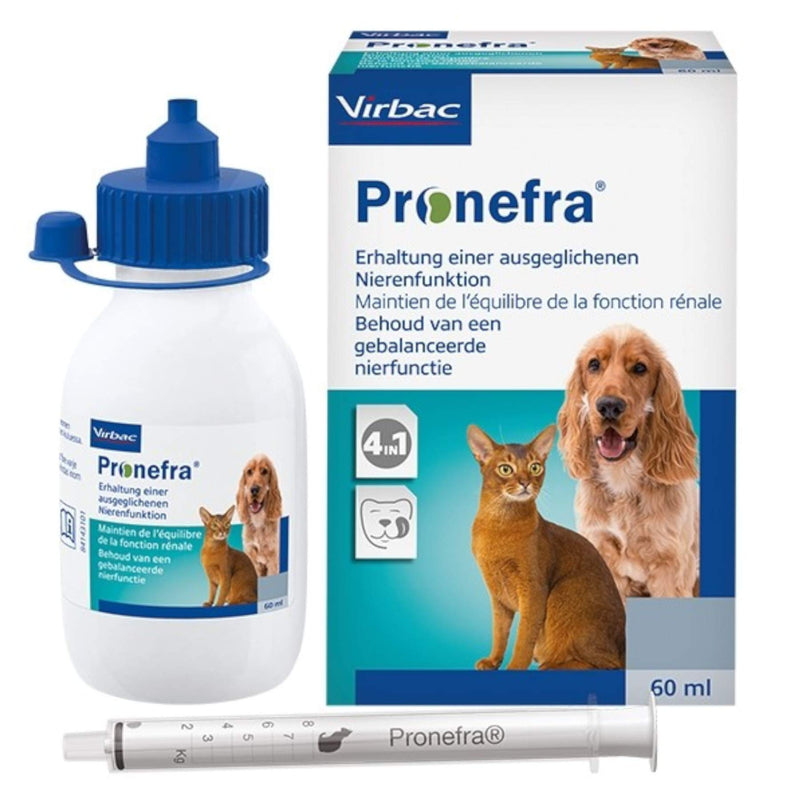 Virbac Pronefra diet supplement for small animals, pack of 1 (1 x 60 ml) - PawsPlanet Australia