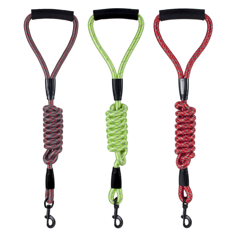 [Australia] - 11Z Reflective Mountain Climbing Rope Dog Leash 4 or 6 FT Long Sturdy Nylon Suitable for Small Medium Large Dogs Cat Lead Large Width 0.6", Length 6' Red 