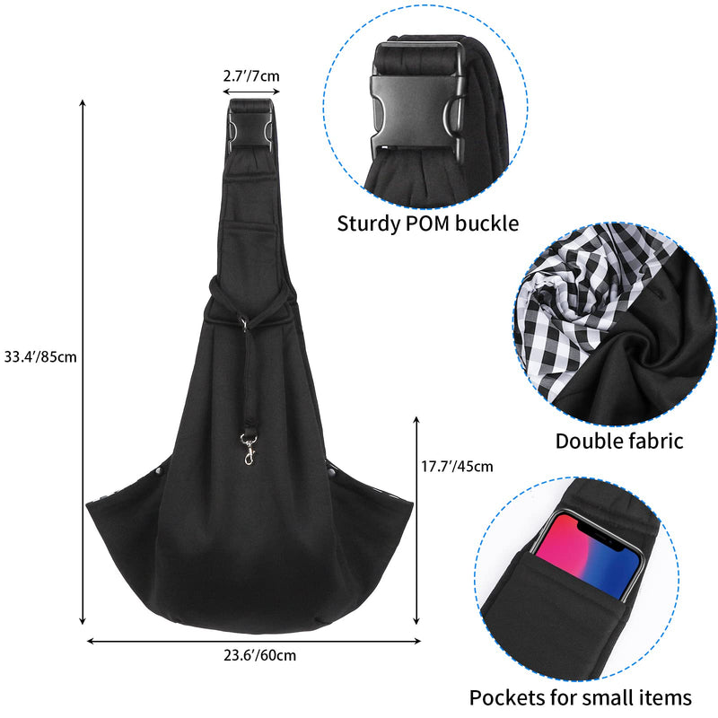 Sarsumir Dog Carrier Bag Dog Sling, Hand Free Pet Carrier for Small Medium Cat Dog, Puppy Carrier with Adjustable Shoulder Strap Puppy Sling for Travel Walking Shopping, Black - PawsPlanet Australia