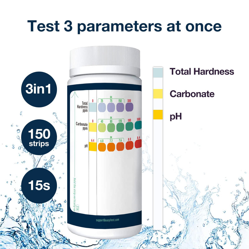 EASYTEST Aquarium Test Strips, Fish Tank Test Kit for 6 in 1 Freshwater Saltwater Nitrate Nitrite Chlorine Carbonate Hardness pH；Ammonia Test Strips 3 in 1 Aquarium test strips - PawsPlanet Australia