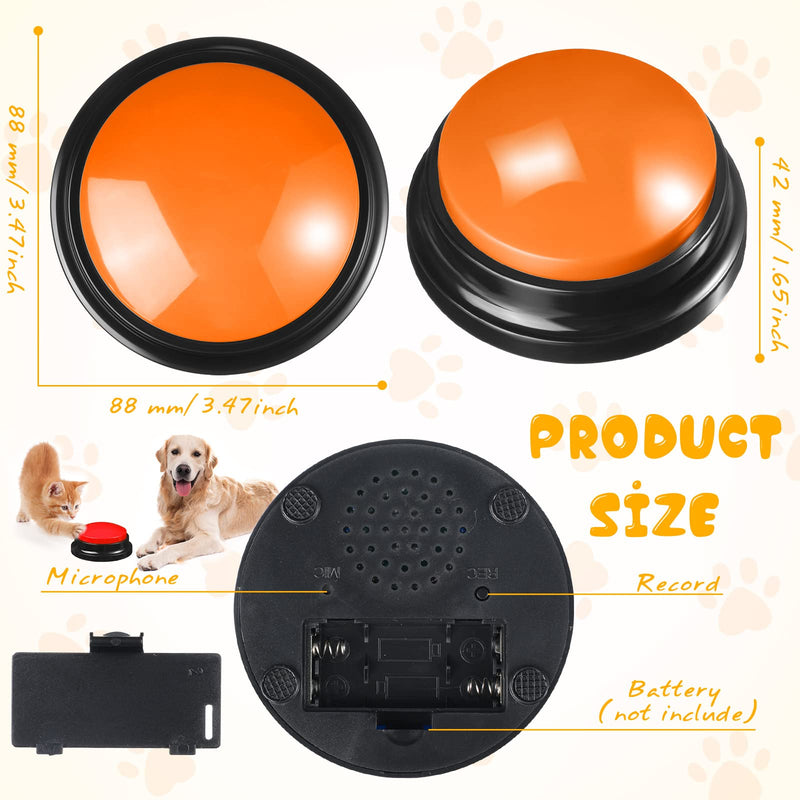 8 Colors Dog Buttons for Communication Dog Talking Button Set Voice Recording Button Dog Training Buzzer with 215 Pcs Stickers 30 Seconds Recordable Pet Funny Gift for Cat Pet Dog Training Button - PawsPlanet Australia