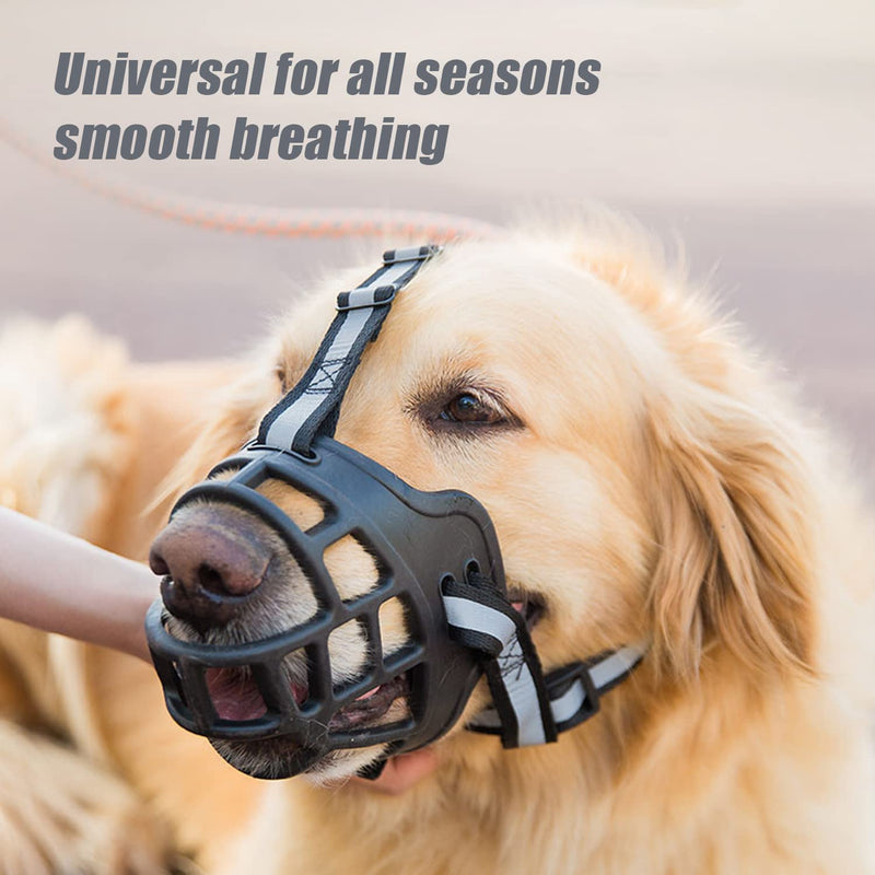Muzzle for dogs, silicone basket, dog muzzles, soft silicone basket muzzle for small, medium and large dogs, prevents barking, biting and chewing (number 3) number 3 - PawsPlanet Australia