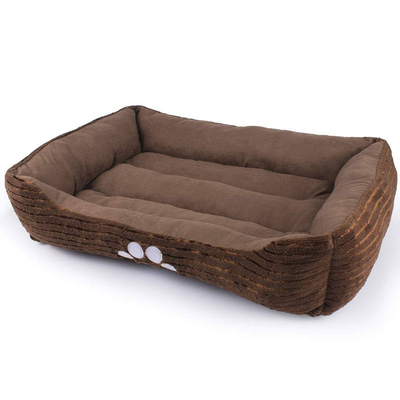 [Australia] - Petper Pet Self-Warming Bed, Dog Sofa Bed Paw Print Medium 