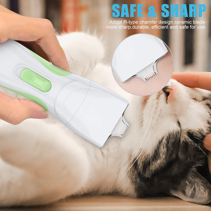 [Australia] - TURN RAISE Professional Dog Grooming Clippers,Washable Dog Shaver Clippers Low Noise Rechargeable Electric Quiet Dog Hair Clipper with Detachable Ceramic Blade for Dogs and Cats,Eyes,Face,Ears,Paw 