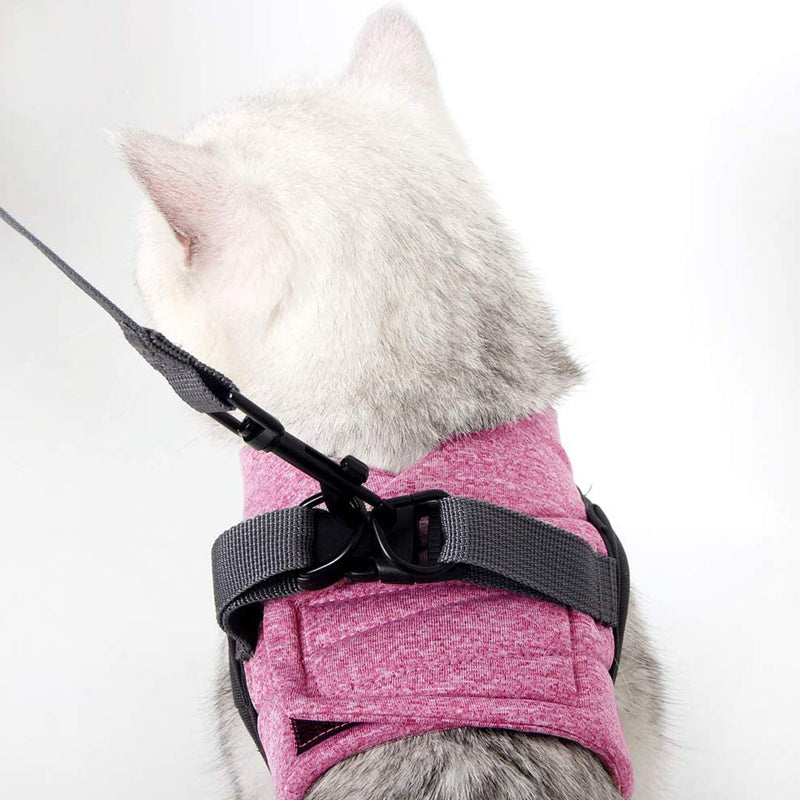 BundleMall Cat Vest Harnesses and Leash Set,Walking Outdoor Outfits,Adjustable Jacket Harness Strap,Mesh Breathable Lightweight Cotton Vest,for Pet Cats and Small Animals (L, pink) L - PawsPlanet Australia