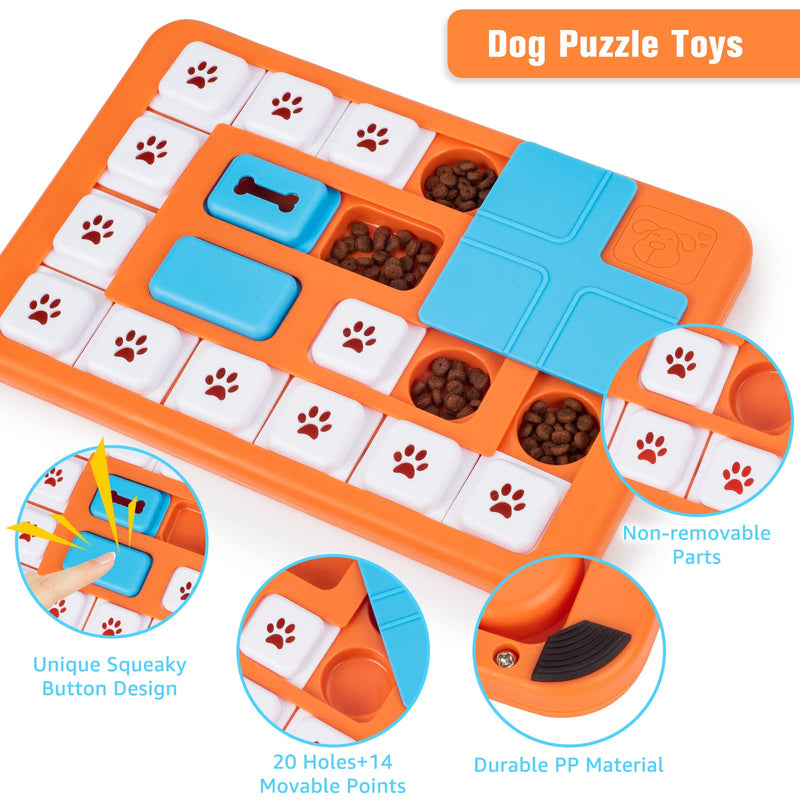 DSHZHM Intelligence Toy for Dogs, Dog Toy for IQ Training and Mental Stimulation, Dog Toy Intelligence Level 3 Level 3 - Keyboard (Orange) - PawsPlanet Australia