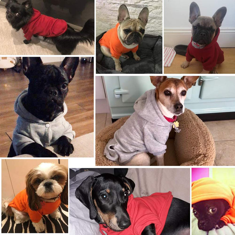 EASTLION Dog Cat Hoodie Warm Sweater Cotton Pullover Pet Clothes Apparel for Puppy Small Dogs Cats,Red XL Red - PawsPlanet Australia