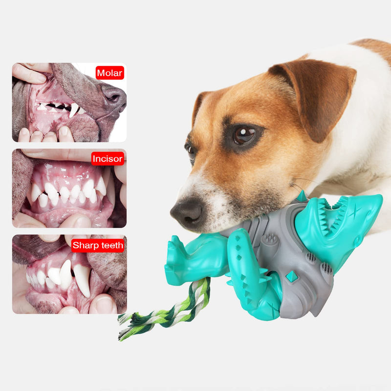 KEEN Dog Chew Toys for Tooth Cleaning and Dental Care - Tough Shark Indestructible Puppy Toy for Aggressive Chewers with Non-Toxic Nylon and TPR Blue - PawsPlanet Australia