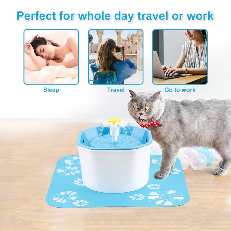 [Australia] - BOBEastal Cat Water Fountain,1.6L Automatic Pet Drinking Fountain Healthy Hygienic Fresh Water Ultra Quiet Cat Water Dispenser for Cats,Birds,Small Dogs and Animals Blue 