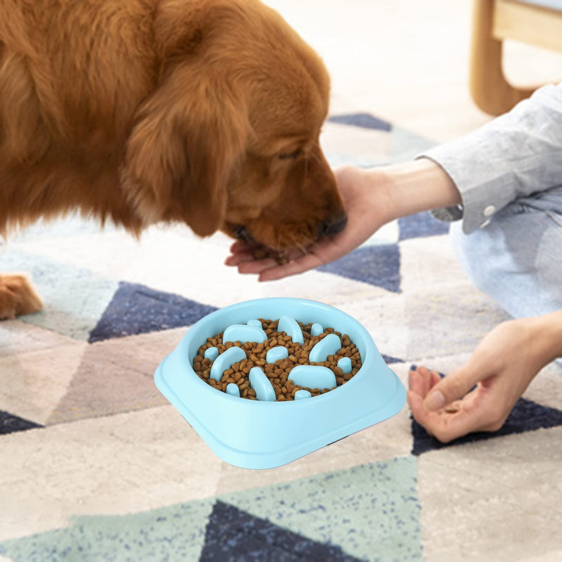 Decyam Slow Feeder Dog Bowl Slow Eating Dog Bowl Pet Puppy Fun Puzzle Feeder Non Skid Bloat Stop Feeding Bowl blue 1 - PawsPlanet Australia