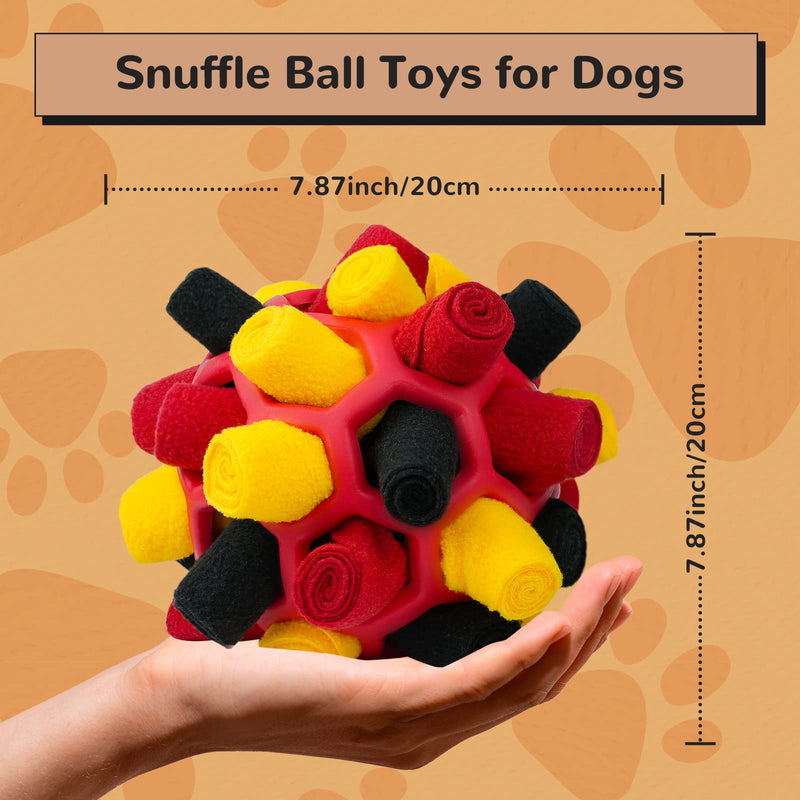 Larimuer Snuffle Ball for Dogs, Sniffing Carpet Snuffle Toy Interactive Dog Toy Portable Pet Snuffle Ball Toy for Small Medium Dogs Pet (Black Red Gold) Black Red Gold - PawsPlanet Australia