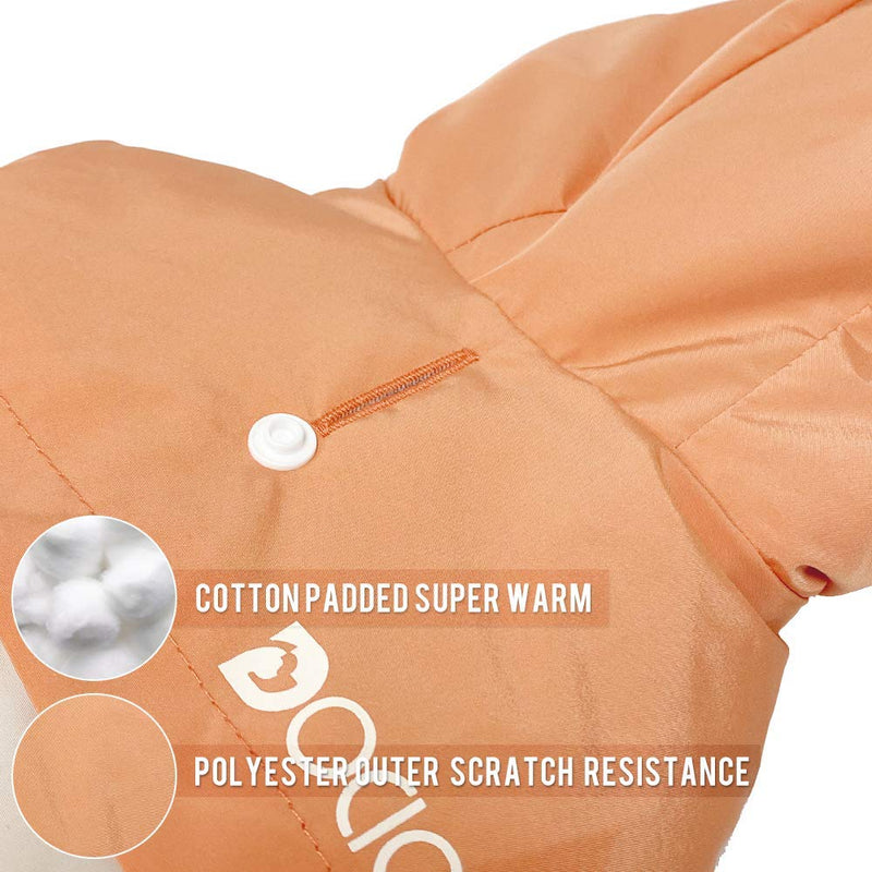 Winter Dog Coats Small With Hood, Dog Puppy Warm Thick Jacket Windproof with Collar Hole Small Dog Clothes Outfit Dog Vest Soft Fleece winter Jacket Apparel for Puppy Small Dogs Chihuahua Orange M - PawsPlanet Australia