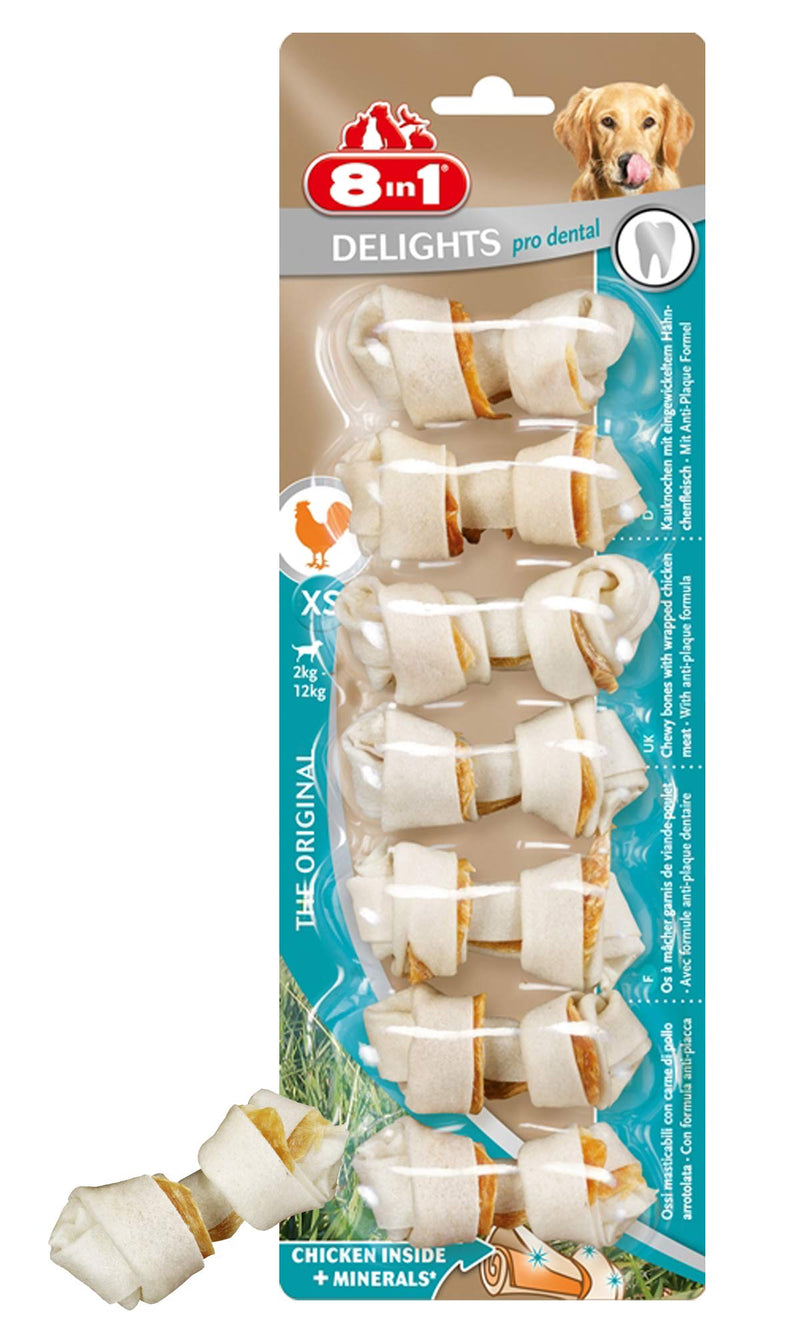 8in1 Dental Delights Bones, XS, 7-Piece X-Small - PawsPlanet Australia