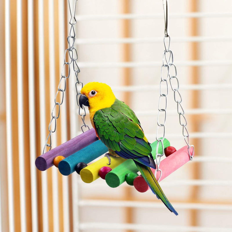 [Australia] - AK KYC 8 Pack Bird Parrot Toys Swing Chewing Hanging Bell Cage Hammock Toy for Small Parakeets Cockatiels Conures Parrots Love Birds Finches 