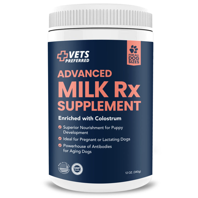 Puppy Milk Replacement Dog Supplement - Pet Milk Rx Powder Enriched with Colostrum Nutritious Nursing Formula Provides Nourishment for Pregnant Lactating and Aging Dogs 12 Ounce 1 pack (12 oz) - PawsPlanet Australia