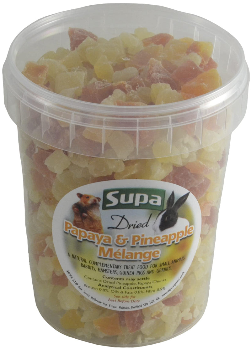 Supa Small Animal Papaye and Pineapple Melange Tub, 1 Litre | Made From Human Grade Food Material | Excellent Treat For Your Pet - PawsPlanet Australia