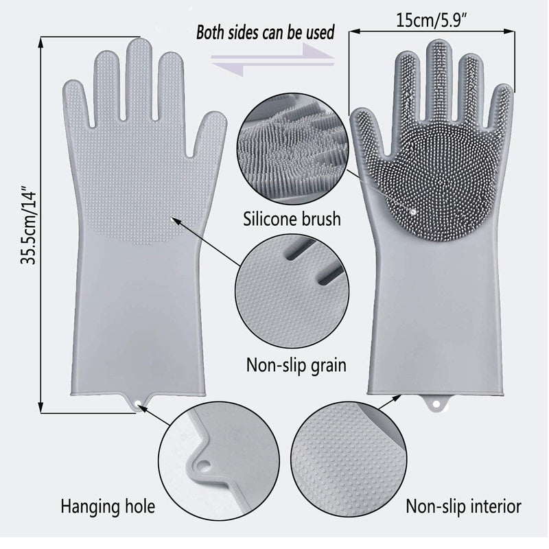 ZKSMNB Pet Grooming Gloves, Gentle Dog Bathing Scrubber Gloves, Silicone Hair Removal Gloves with High Density Teeth Efficient Pet Hair Remover Mitt for Cats, Dogs - PawsPlanet Australia