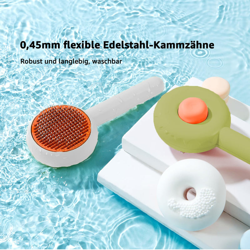 Peticularz® Donut Shaped White Pet Comb for Dogs & Cats, Gentle Grooming, Detangling & Massage Brush, Effective Grooming for Pets, Innovative Design for Easy Use Donut Shaped L19.6cm - PawsPlanet Australia