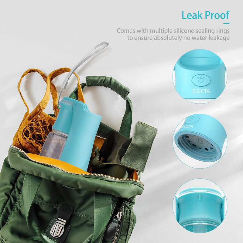 Portable Dog Water Bottle for Walking 19 OZ or 12 OZ Portable Pet Water Bottles for Puppy Small Medium Large Dogs Water Dispenser Dog Water Bowl Dog Accessories 19oz Blue - PawsPlanet Australia