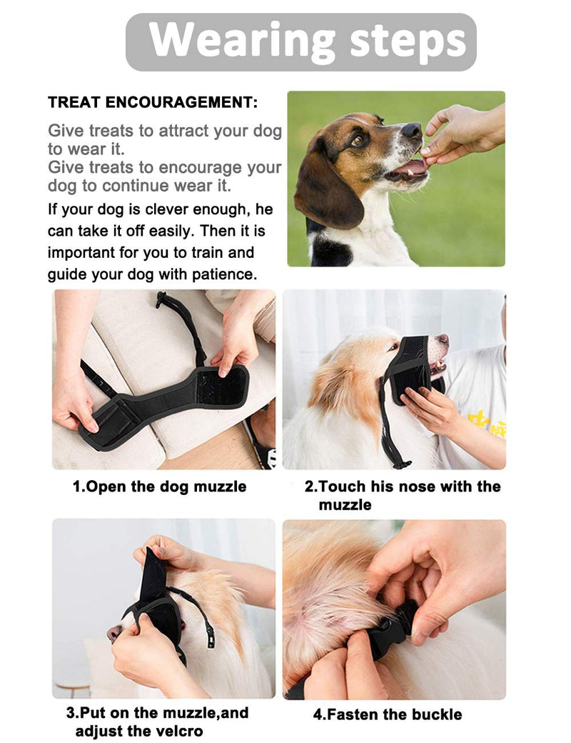 [Australia] - LUCKYPAW Dog Muzzle Anti Biting Barking and Chewing, with Comfortable Mesh Soft Fabric and Adjustable Strap, Suitable for Small, Medium and Large Dogs XS Black 