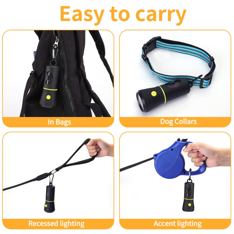 Nobleza Dog Poop Bag Dispenser with LED Flashlight and Carabiner Hook, Dog Poop Bag Dispenser for Leash with 3 Rolls Biodegradable Dog Poop Bags (1 Piece, Black) - PawsPlanet Australia