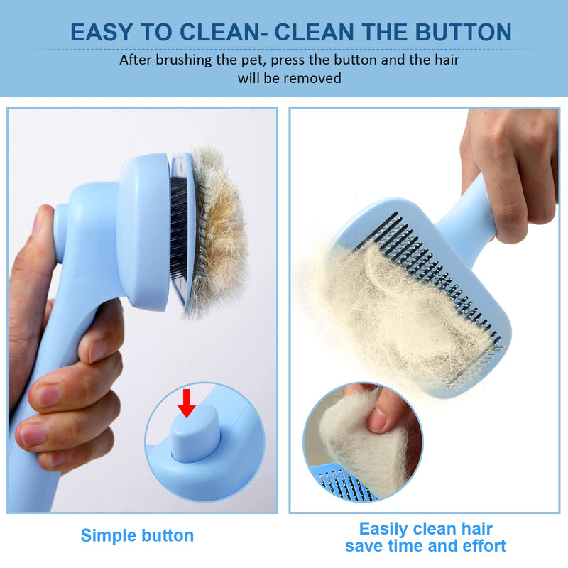 RGJMS Self-Cleaning Slicker Brush,Pet Grooming Tool,Dog Brush and Cat Brush Dematting Brush Easily Removes,Tangles, and Loose Fur from The Pet’s Coat,Removes Undercoat,Dirt. - PawsPlanet Australia