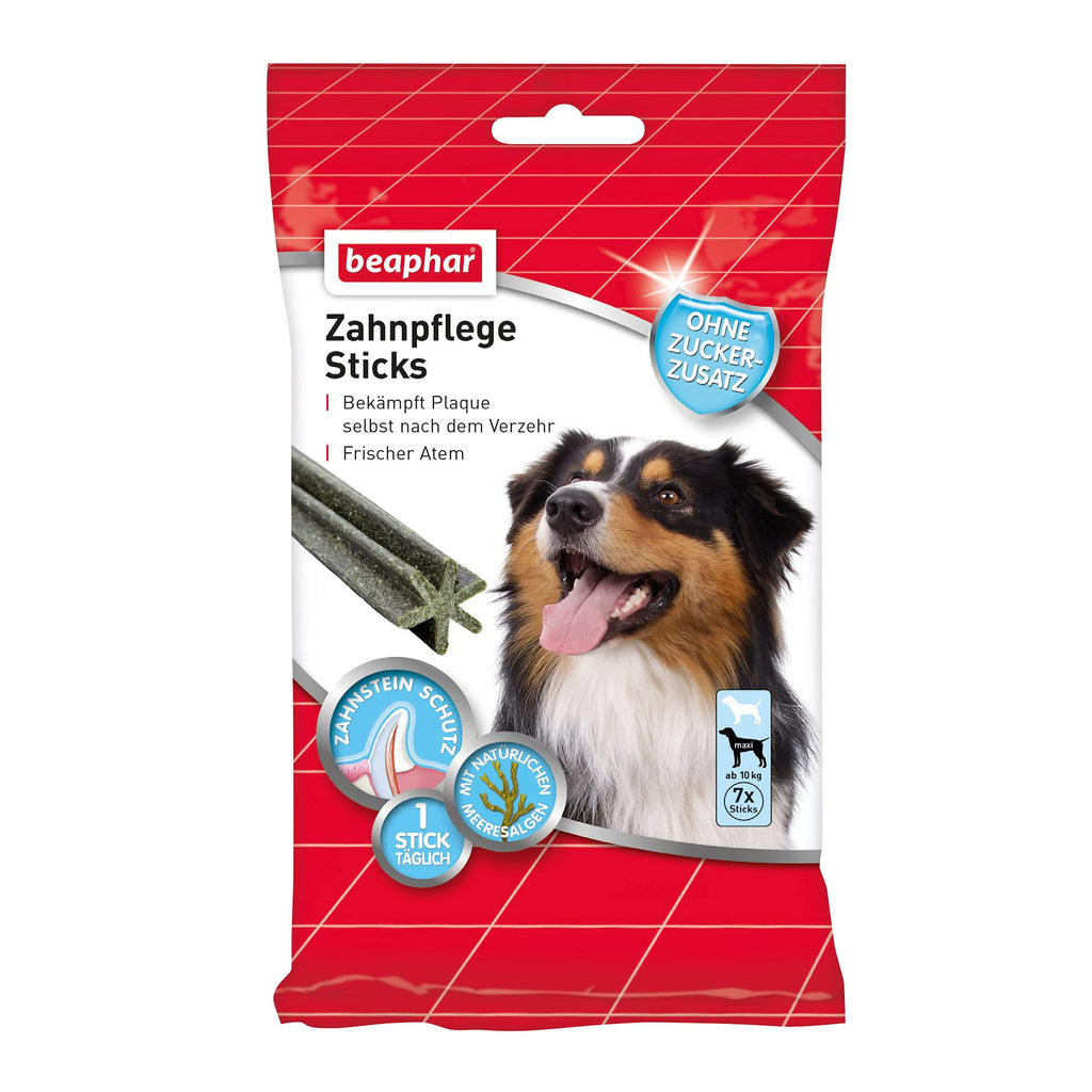 Beaphar Dental Care Sticks - For Large Dogs - Dental Care Snack - With Natural Sea Algae - No Added Sugar - Pack of 7, 182 g (Pack of 1) - PawsPlanet Australia