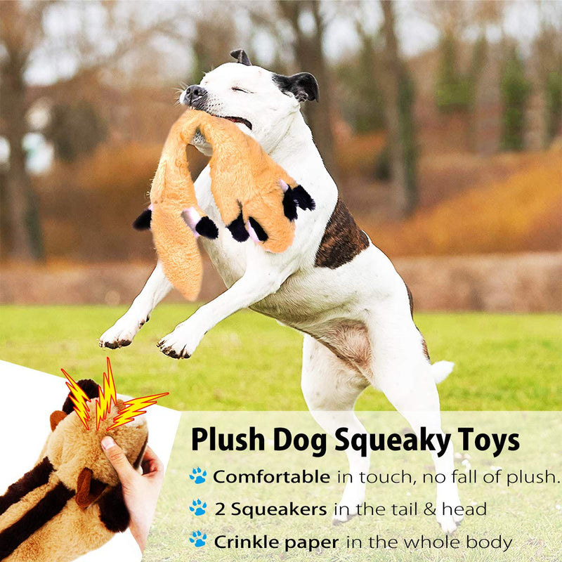 [Australia] - Durable Dog Toys for Aggressive Chewers Indestructible Large Dog Toys Dog Squeaky Toys Stuffed Big Dog Toys Plush Pet Toys Tough Dog Toys for Small to Large Dogs 5 Pack Yellow 