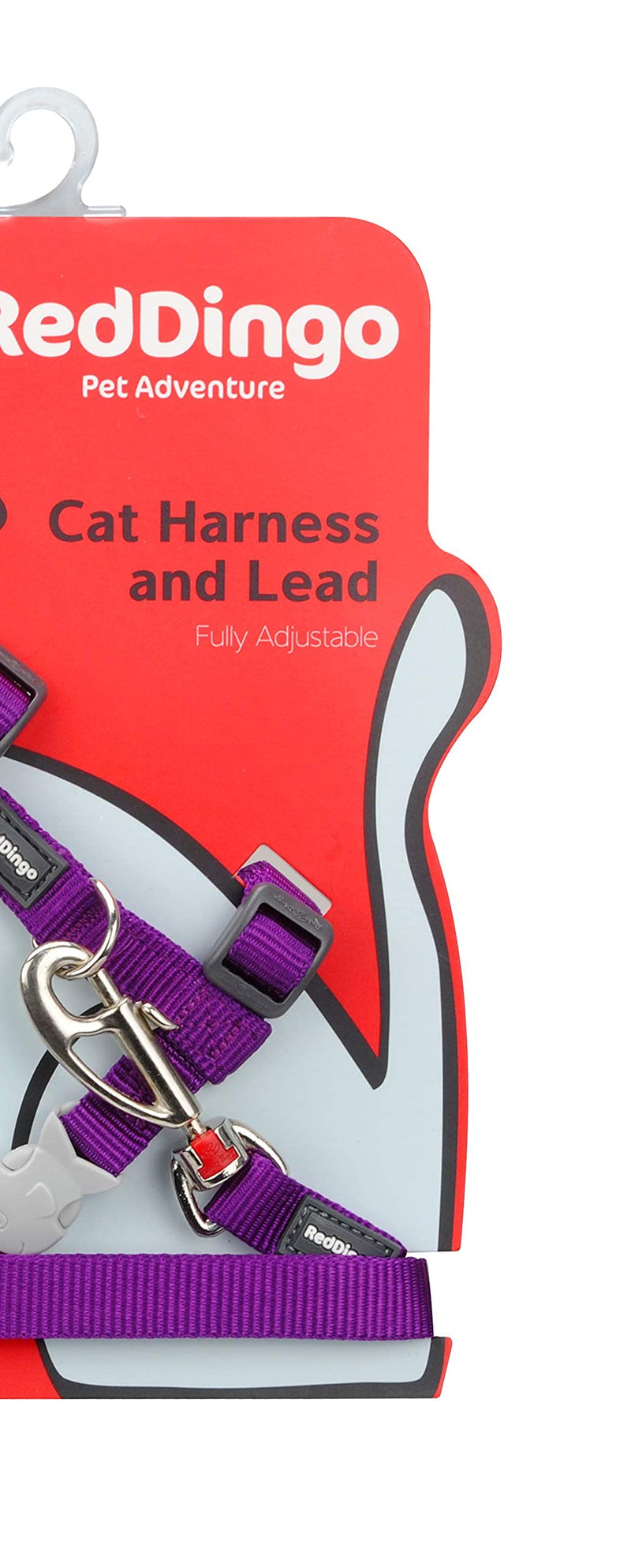 Red Dingo Fully Adjustable Cat Harness and Lead, 80 x 12 mm, Plain Purple XS - PawsPlanet Australia