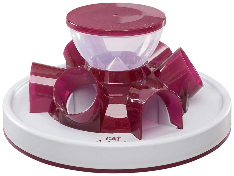 Trixie Cat Activity Tunnel Feeder, Multicolored (Maroon/White) - PawsPlanet Australia