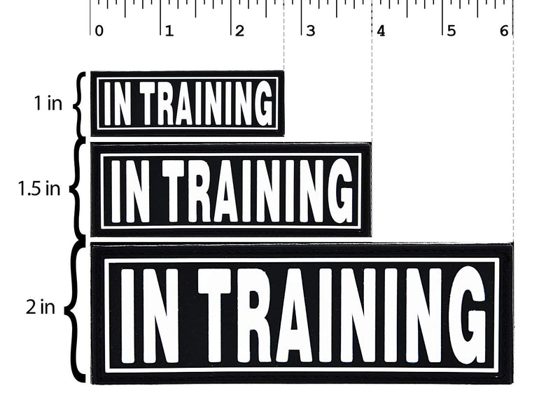 [Australia] - Dogline in Training Patches for Harness and Vest Removable 3D Rubber Patches with Hook Backing for Small Medium or Large Working Dogs 1.5" x 4" - Two Patches 