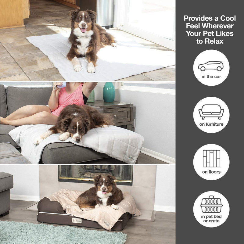 PetFusion Premium Cat and Dog Cooling Blanket. Lightweight Pet Blanket | Machine Washable Pet Blanket | Multiple Sizes: for Pets Small to Extra-Large | Multiple Colors: Grey Blanket and Brown Blanket Cool Brown Small (27x31") - PawsPlanet Australia