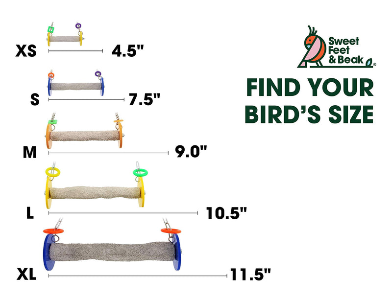 Sweet Feet and Beak Roll Swing and Perch for Birds, Keeps Nails and Beak in Top Condition and Stimulate Leg Muscles - Made in The USA -Safe and Non-Toxic, for Cages 7.5" Small Blue - PawsPlanet Australia