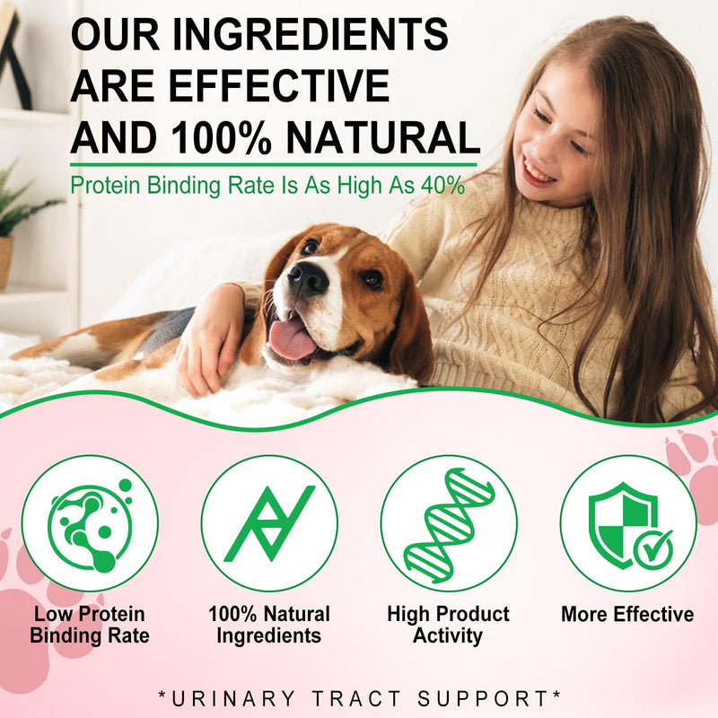 Bladder and Kidney Support for Dogs, Urinary Tract Treatment and Bladder Control Supplement, Soft Chews with Cranberry D-Mannose, Natural Immune System Booster Peking Duck Flavor, 30pcs - PawsPlanet Australia