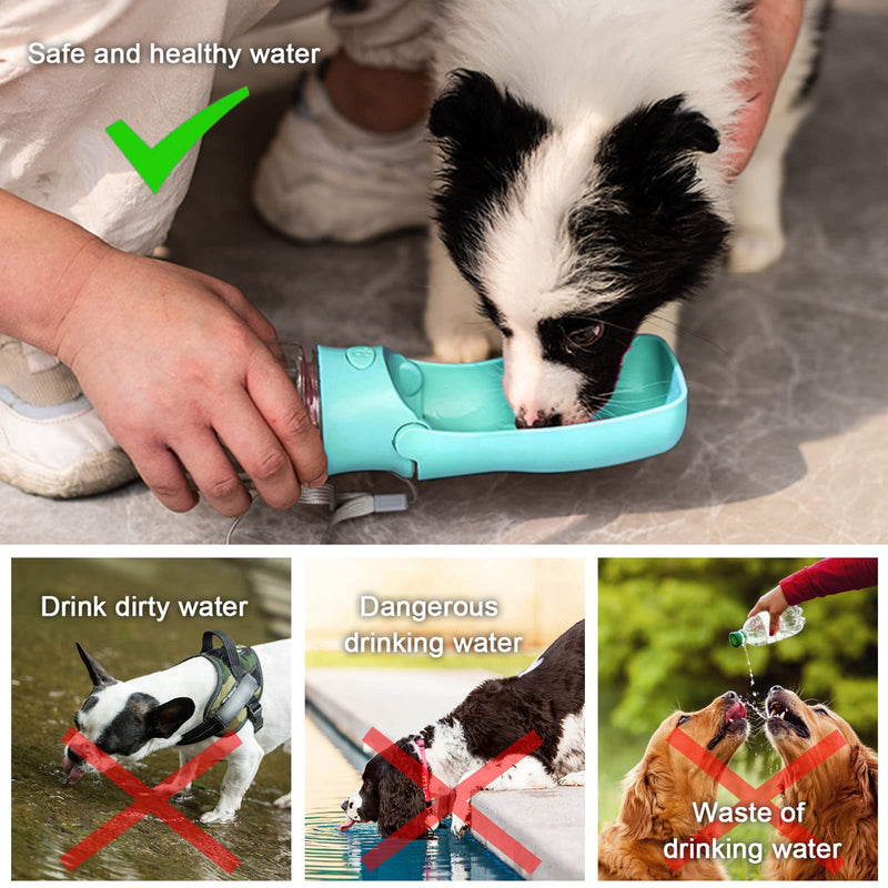 Portable Dog Water Bottle Dispenser - 12oz Foldable Water Dispenser for Dogs Leak Proof Lightweight Dog Travel Water Bottle Pet Summer Accessories for Outdoor Walking Hiking Traveling - PawsPlanet Australia