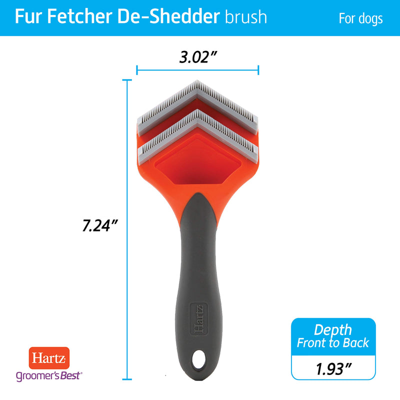 Hartz Groomer's Best Fur Fetcher Deshedder Dog Brush, Deshedding Dog and Puppy Brush for All Sizes to Remove Loose Hair & Help Dog Shedding - PawsPlanet Australia