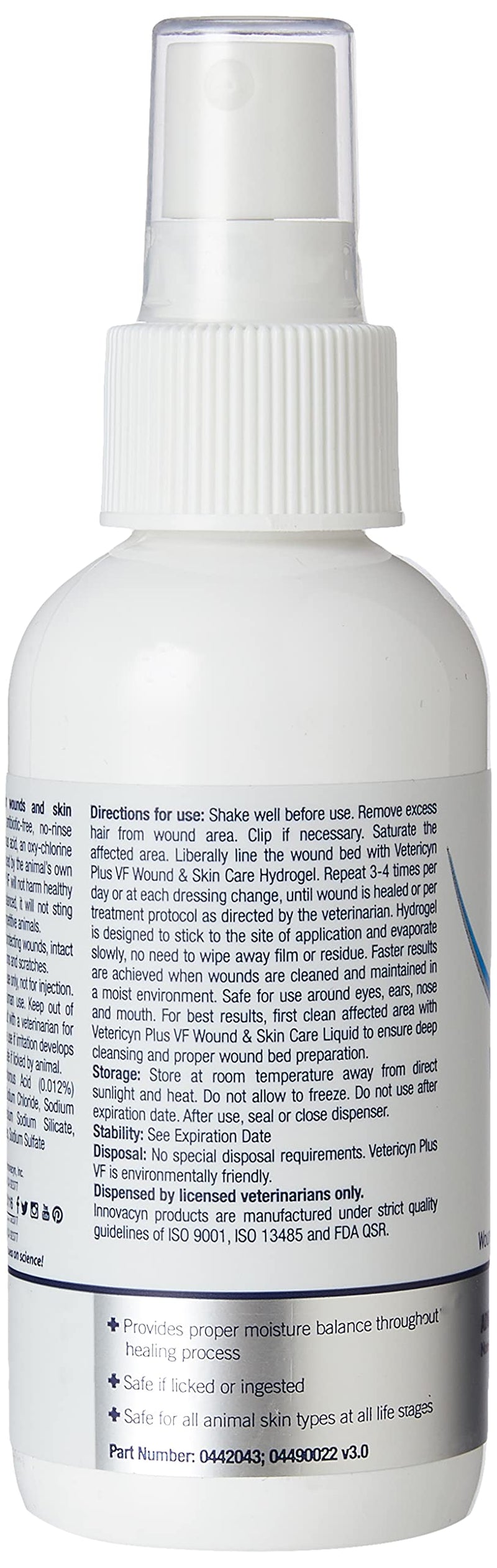 Vetericyn Plus VF Wound and Skin Care Hydrogel, 120 ml & Wound and Skincare - Liquid Spray - 89ml 120 ml (Pack of 1) + Wound and Skincare - Liquid Spray - 89ml - PawsPlanet Australia