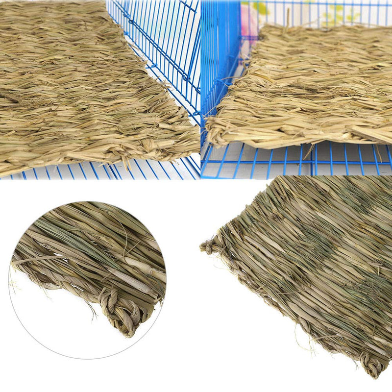 [Australia] - Rabbit Bunny Mat,3 Pack Grass Mat Natural Straw Woven Bed Mat for Small Animal Bunny Bedding Nest Chew Toy Bed Play Toy for Guinea Pig Parrot Rabbit Bunny Hamster Rat 