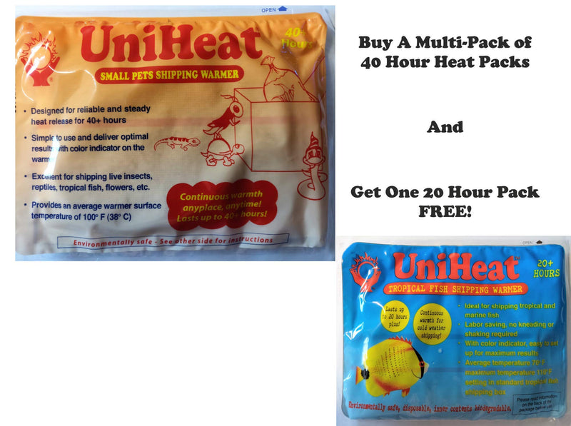 Uniheat Shipping Warmers 40 Hour - 4 Pack + Bonus! One Free 20 Hour Heat Pack! - PawsPlanet Australia