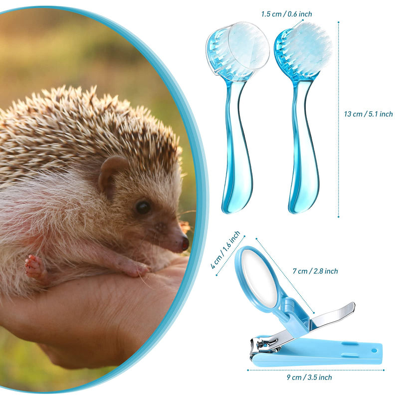 2 Pieces Hedgehog Bathing Brush with Nail Toenail Clipper with Magnifier Round Head Cleaning Bath Brush Nail Clipper Trimmer for Pet Hamster Small Animal - PawsPlanet Australia