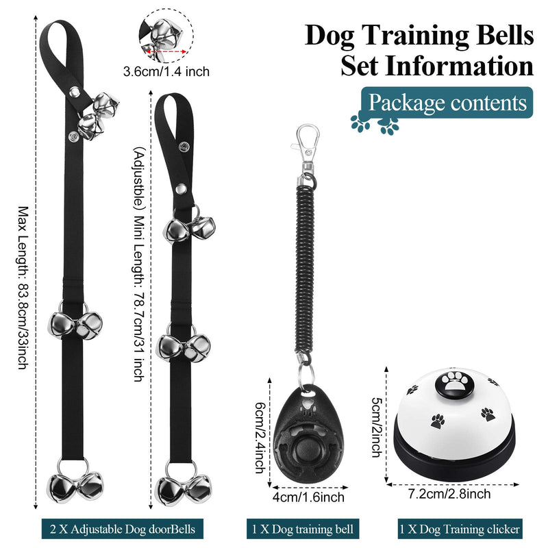 Frienda 5 Pieces Pet Training Bell Set Includes Dog Training Whistle to Stop Barking Dog Bell Strap Dog Training Bell Cat Training Clicker for Potty House Training - PawsPlanet Australia