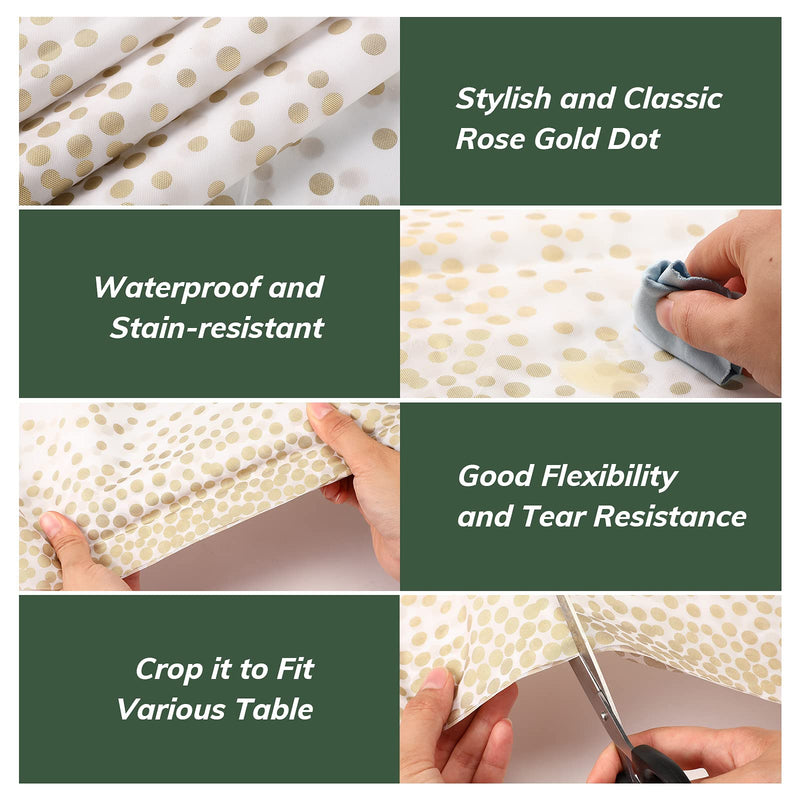 5 Packs Rectangle Plastic Tablecloths Disposable Waterproof Tablecloths Party Table Cover for Birthday Thanksgiving Christmas Wedding Anniversary Table Decoration, 54 x 108 Inch (White and Gold) White and Gold - PawsPlanet Australia