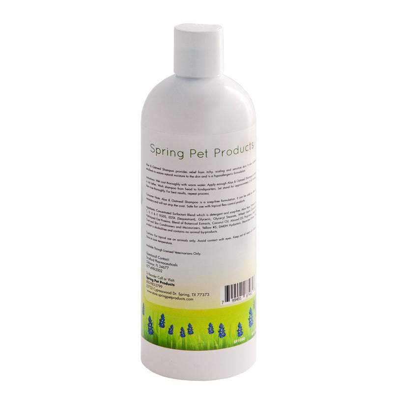 [Australia] - Spring Pet Aloe and Oatmeal Shampoo for Dogs and Cats ~ Veterinarians Choice Hypoallergenic Formula Blend of Coat and Skin Conditioners and Moisturizers Made in USA 16 Ounce 