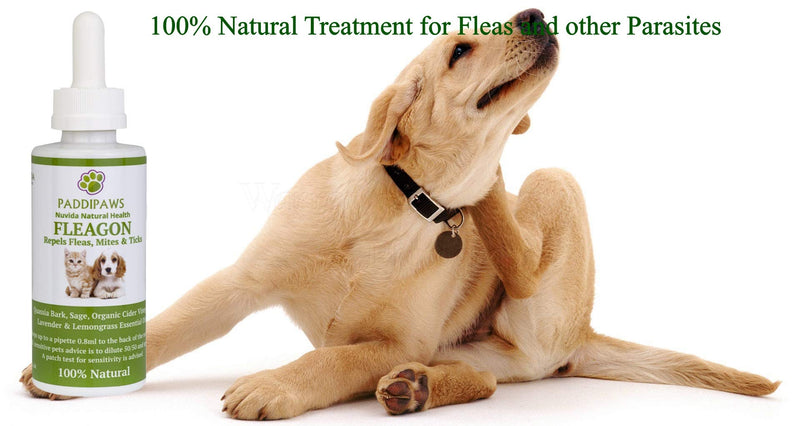 PADDIPAWS Fleagon Spot on - 100% Natural Flea Away Prevention Treatment for Dogs and Cats - Also protects against Mites, Lice and aids Tick Management - One Years Treatment - PawsPlanet Australia