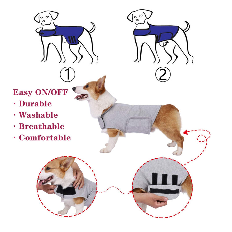 YUKOOL Anxiety Coat for Dogs, Lightweight Wrap Calming Vest, Dog Anxiety Jacket, Used to Instant Therapy for Over Excitement in Lightning and Fireworks to Keep Calming Comfort(S,Grey) S Grey - PawsPlanet Australia