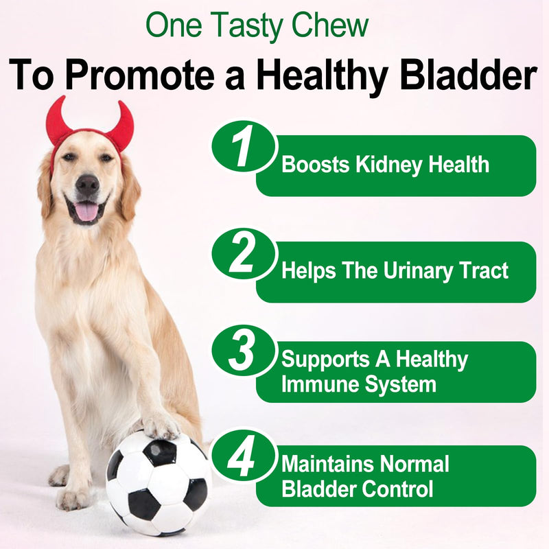 Bladder and Kidney Support for Dogs, Urinary Tract Treatment and Bladder Control Supplement, Soft Chews with Cranberry D-Mannose, Natural Immune System Booster Peking Duck Flavor, 30pcs - PawsPlanet Australia