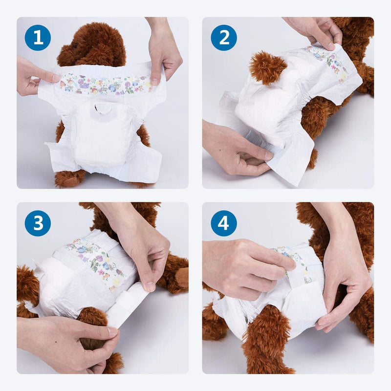 Nobleza - Disposable Dog Diapers Female, dog nappies female medium with Leak Proof Fit, Super absorbent, Pack of 12, Waist 10-18 Inch, Size M: 3-5KG - PawsPlanet Australia