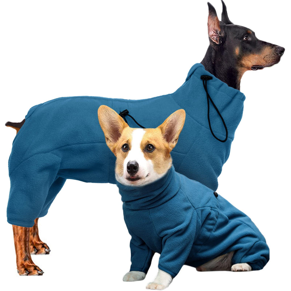 Hjyokuso Winter Dog Coat, Dog Jacket, Soft Fleece Dog Sweater for Small Medium Large Dogs, Windproof Pet Clothes Outfit with Zipper, Chihuahua Clothes (XXS-3XL) XXL Turquoise - PawsPlanet Australia