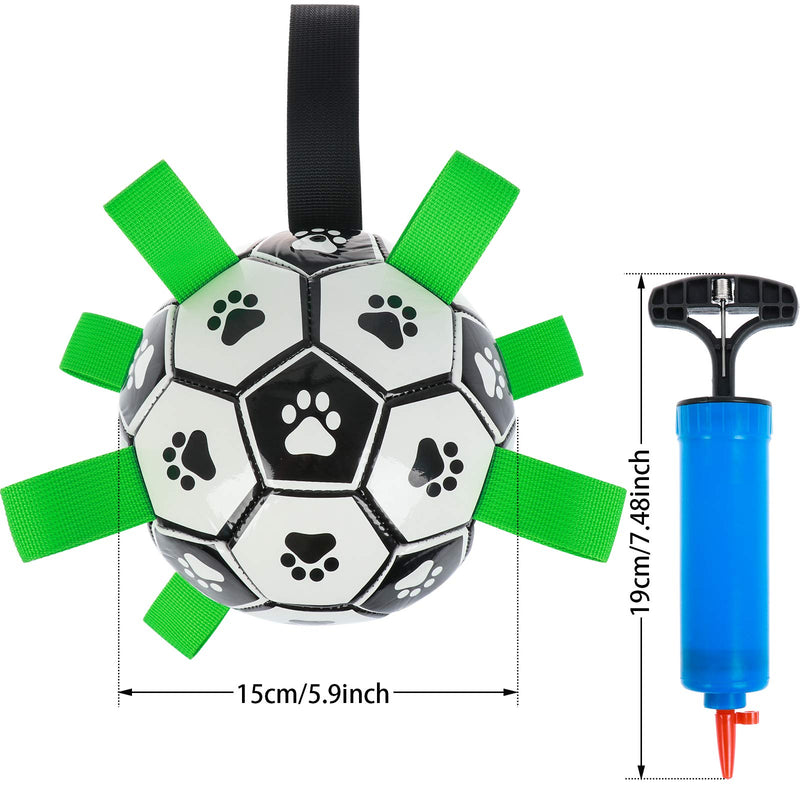 Dog Football Toy with Grab Tabs, Toy Ball For Small and Medium Dogs Training Product Supplies, Interactive Dog Soccer Ball Toys for Tug of War - PawsPlanet Australia